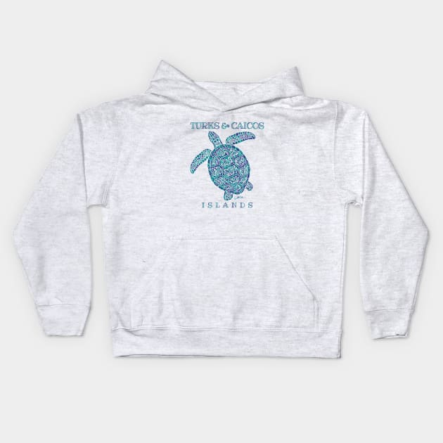 Turks & Caicos Islands Sea Turtle Kids Hoodie by jcombs